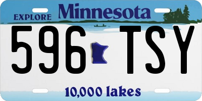MN license plate 596TSY