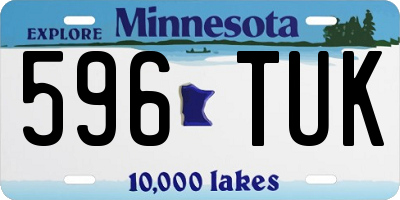 MN license plate 596TUK