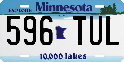 MN license plate 596TUL