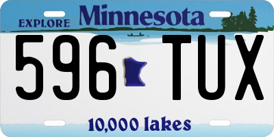 MN license plate 596TUX