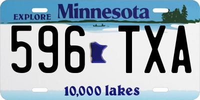 MN license plate 596TXA