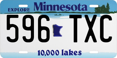 MN license plate 596TXC