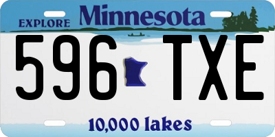 MN license plate 596TXE