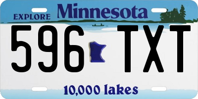 MN license plate 596TXT