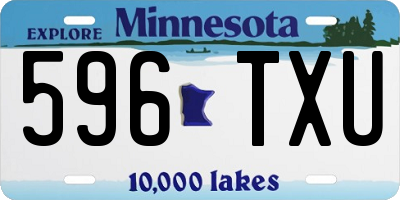 MN license plate 596TXU