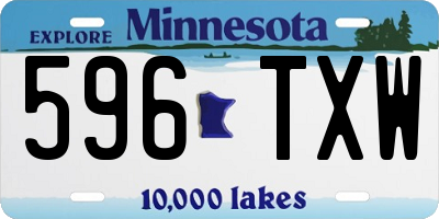 MN license plate 596TXW