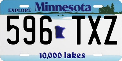 MN license plate 596TXZ