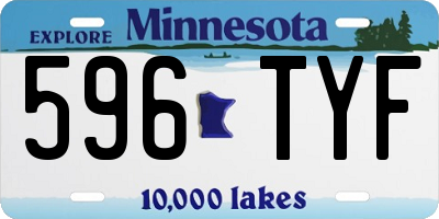 MN license plate 596TYF