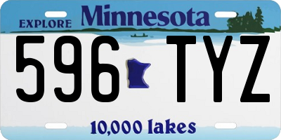 MN license plate 596TYZ