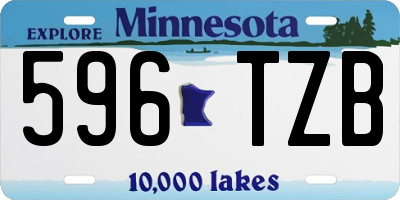 MN license plate 596TZB