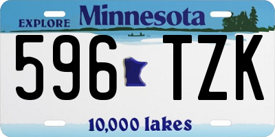 MN license plate 596TZK