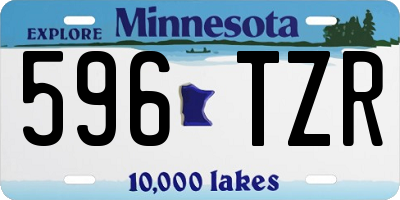 MN license plate 596TZR