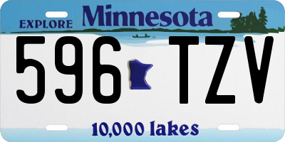 MN license plate 596TZV