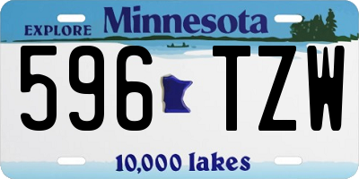 MN license plate 596TZW