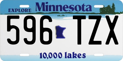 MN license plate 596TZX