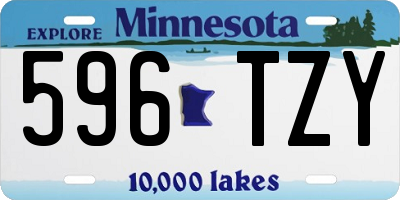 MN license plate 596TZY