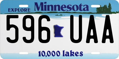 MN license plate 596UAA
