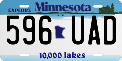 MN license plate 596UAD