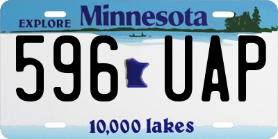 MN license plate 596UAP