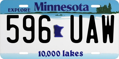 MN license plate 596UAW