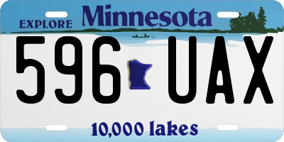 MN license plate 596UAX