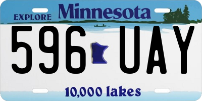 MN license plate 596UAY