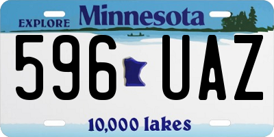 MN license plate 596UAZ