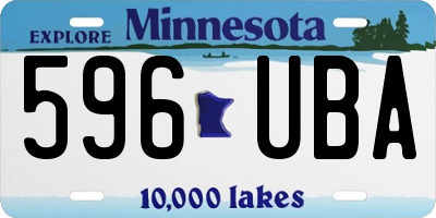 MN license plate 596UBA