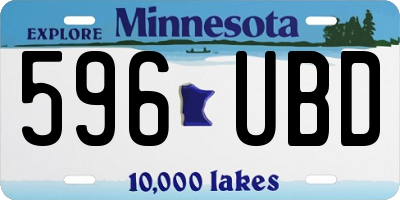 MN license plate 596UBD