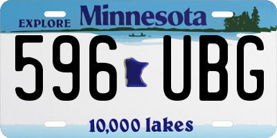 MN license plate 596UBG