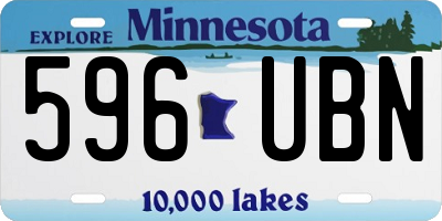 MN license plate 596UBN