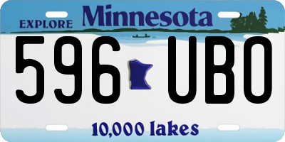 MN license plate 596UBO