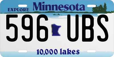 MN license plate 596UBS