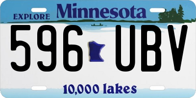MN license plate 596UBV