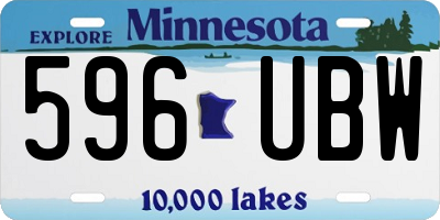 MN license plate 596UBW