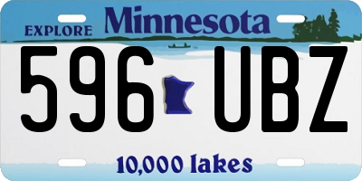 MN license plate 596UBZ