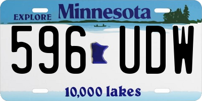 MN license plate 596UDW