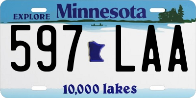 MN license plate 597LAA