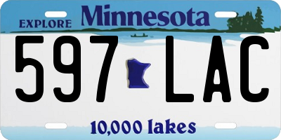 MN license plate 597LAC