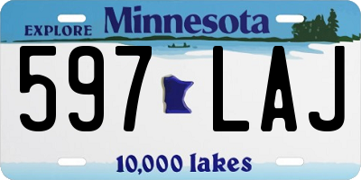 MN license plate 597LAJ