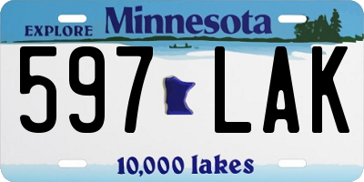 MN license plate 597LAK
