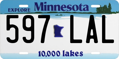 MN license plate 597LAL