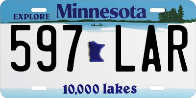 MN license plate 597LAR