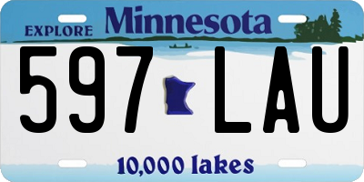 MN license plate 597LAU
