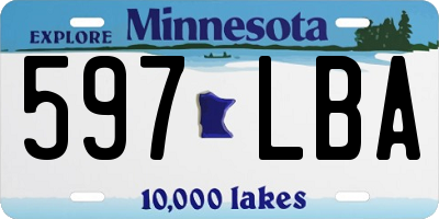 MN license plate 597LBA