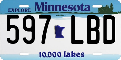 MN license plate 597LBD
