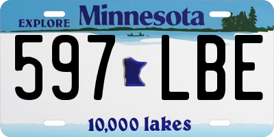 MN license plate 597LBE