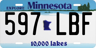 MN license plate 597LBF