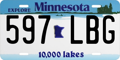 MN license plate 597LBG