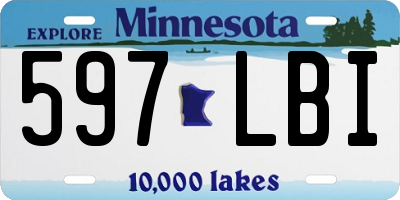 MN license plate 597LBI
